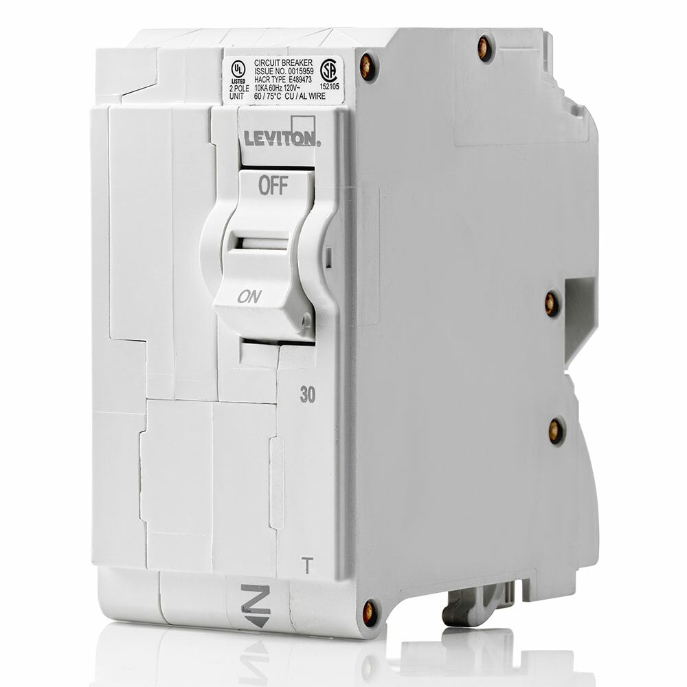 TM BRANCH CIRCUIT BREAKER STANDARD 2-POLE 30A 120/240V. 10KA INTERRUPT RATING. W/ INSTRUCTION SHEET