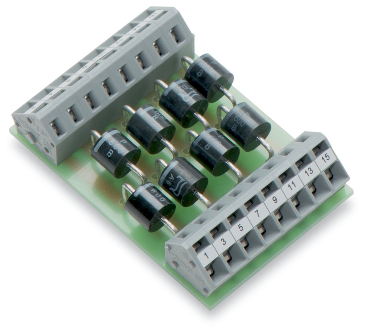 Component module with diode; with 8 pcs; Diode P600B; 2,50 mm
