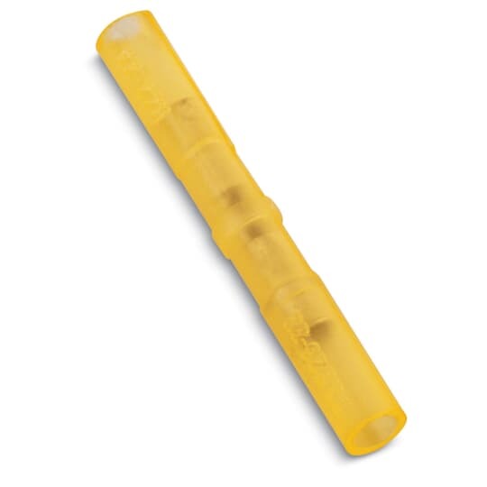 Nylon-Insulated Aircraft Splice, Length 1.22 Inches, Width .15 Inches, Wire Range #26-#22 AWG, Color Yellow, Copper, Tin Plated