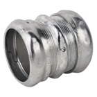 Compression Coupling, Concrete Tight, Conduit Size 2 Inches, Length 2.750 Inches, Material Zinc Plated Steel, For use with EMT Conduit