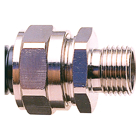 5/16 Inch Nickel Plated Brass Straight Conduit Fitting with Fixed External Threads, Metric Thread Size M16