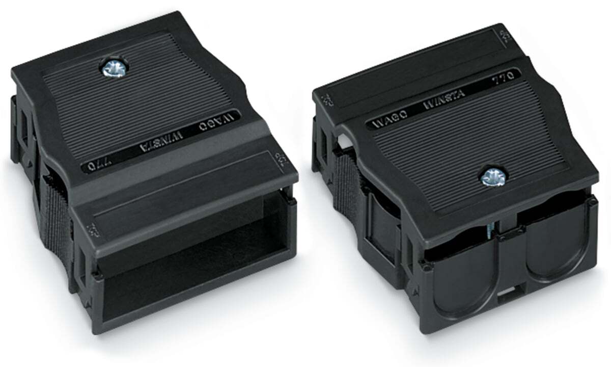 Strain relief housing; 4-pole; for 2 cables; 9.0  13.0 mm; 55 mm; black