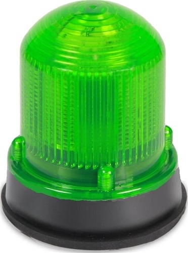 125 Class Standard Steady-On Beacon, 120 VAC, LED Lamp, 3-1/4 in Dia, 1/2 in Internal Panel/3/4 in External Panel Mounting, Green