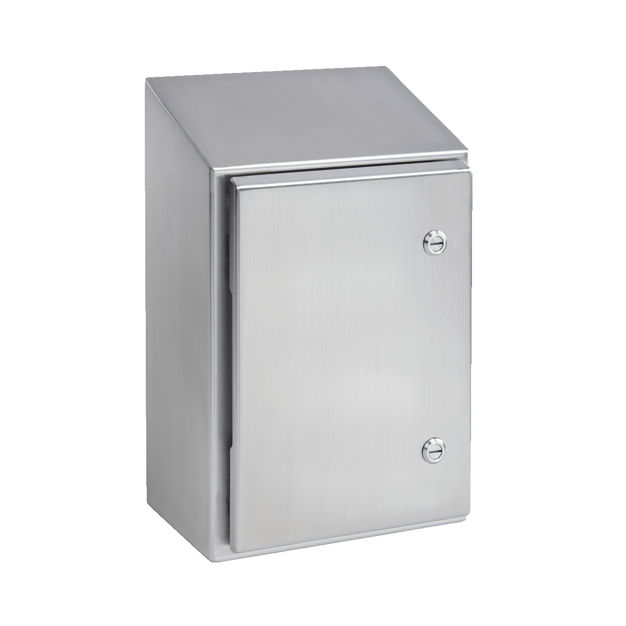 WaterShed Wallmount Sloped Top 1/4-Turn Latch Type 4X, 20x20x8, Brushed, SS 304