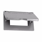 Eaton Crouse-Hinds series weatherproof self-closing cover, Gray, Die cast aluminum, Horizontal, Single-gang, GFI devices