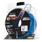 105100904045 PullPro Copper THHN Wire, 10 AWG, Solid, Blue, 750 ft