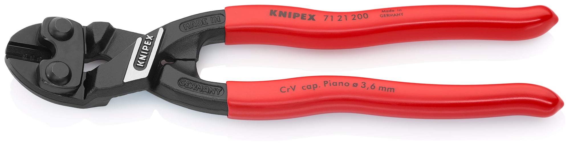 CoBolt High Leverage 20° Angled Compact Bolt Cutters, 8 in., Plastic Coating