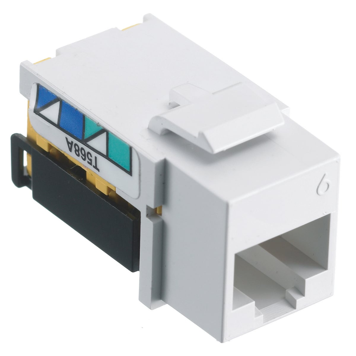netSELECT? Category 6 modular jacks meet all TIA channel parameters and support applications up to 5GBASE-T. The innovative angled QuickLace? termination towers provide ample room for lacing, accelerating the termination.