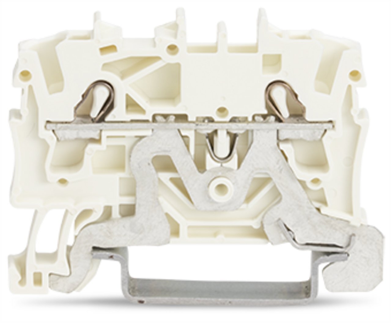 2-conductor shield terminal block; 2.5 mm; side and center marking; for DIN-rail 35 x 15 and 35 x 7.5; Push-in CAGE CLAMP; 2,50 mm; white