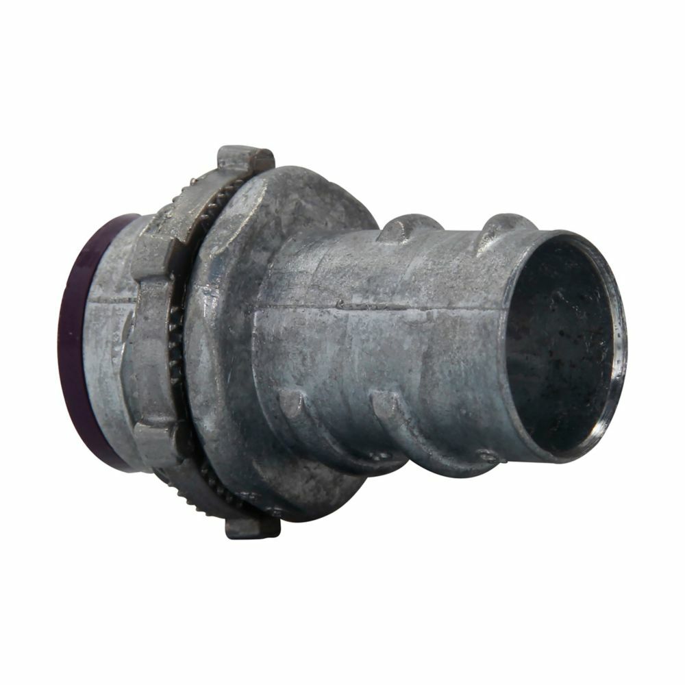 Eaton Crouse-Hinds series screw-in type connector, FMC, Straight, Insulated, Zinc die cast, 1-1/4"