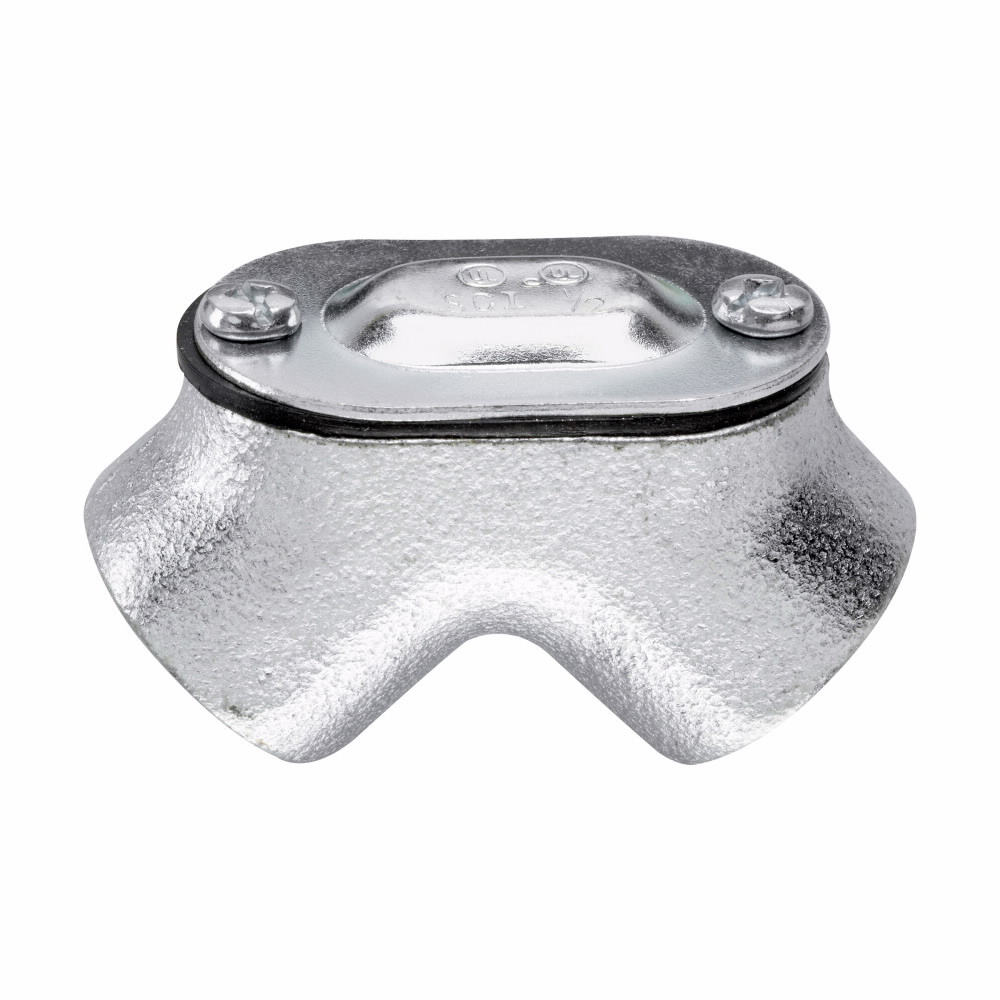 Eaton Crouse-Hinds series pull elbow, Rigid/IMC, Gender end 1: female, Gender end 2: female, Malleable iron, 90?, 1/2", Rigid to rigid (female to female)