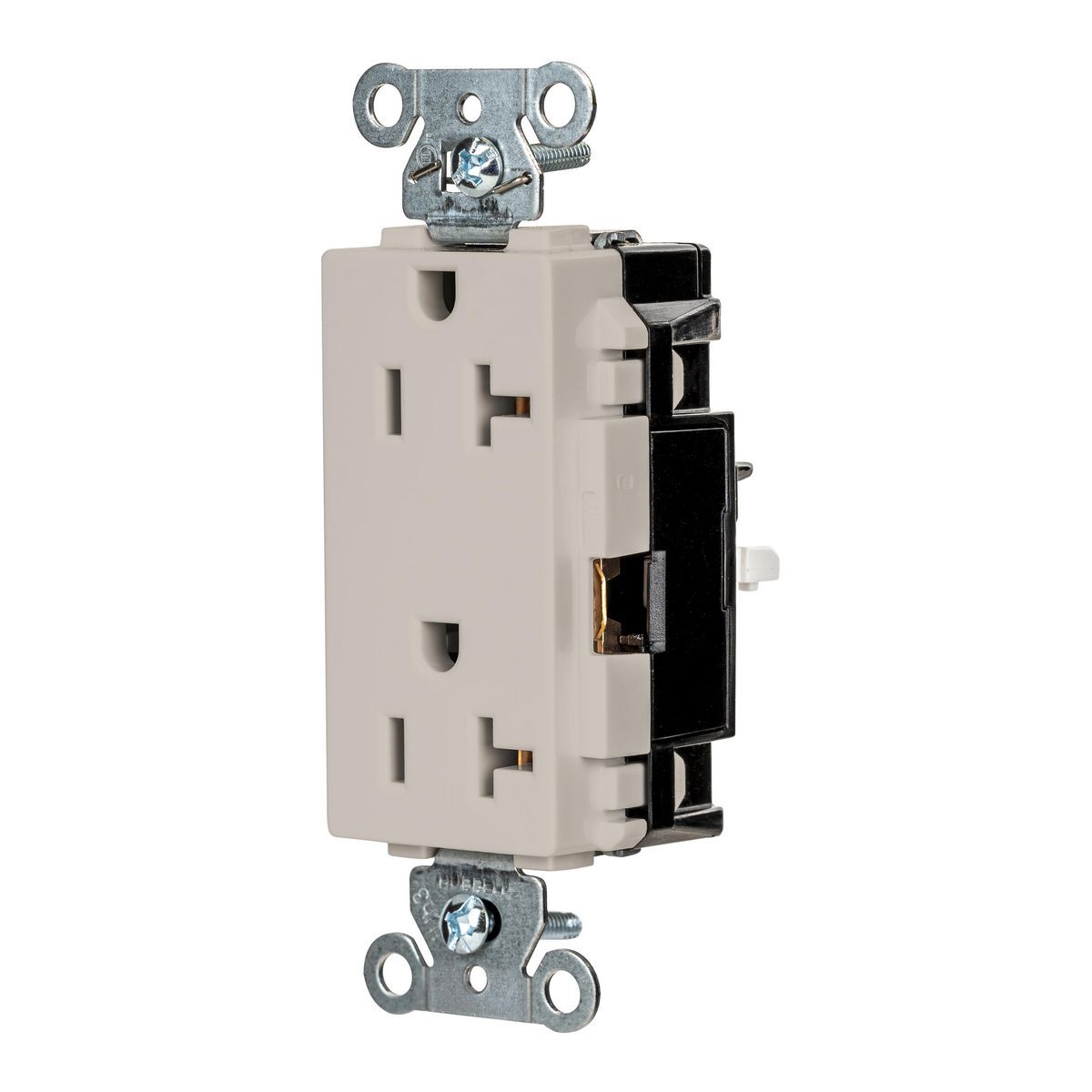 Straight Blade Devices, EdgeConnect, Decorator Receptacle, Commercial Grade, 2-Pole 3-Wire, 20A 125V, 5-20R, Screwless Terminal, Light Almond