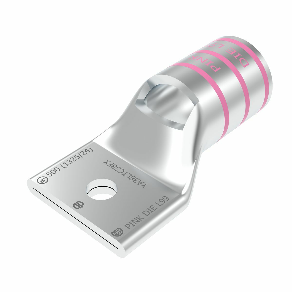 500 kcmil H,I,K / 550 kcmil G,H,I,535 DLO CU, One Hole, 3/8 Stud Size,  Standard Barrel, Inspection Window Internal Chamfer, Tin Plated, UL/CSA, 90?C, Up to 35kV, Pink Color Code, L99 Die Index.