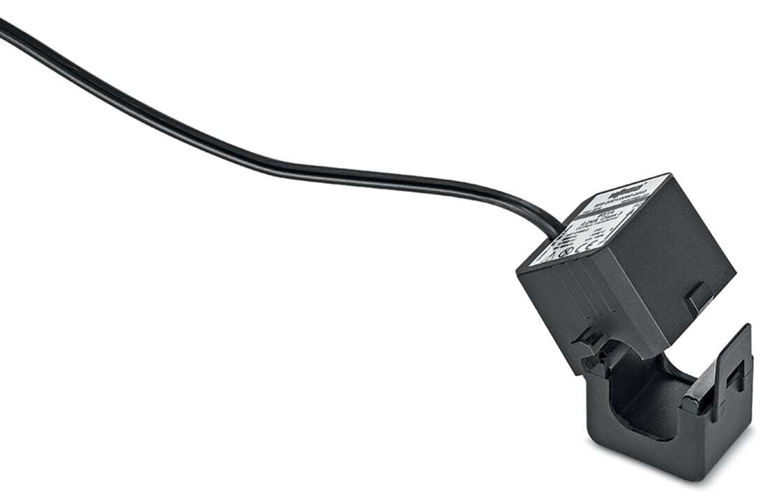 Split-core current transformer; Primary rated current: 100 A; Secondary rated current: 1 A; Rated power: 0.2 VA; Accuracy class: 3; Cable length: 3 m