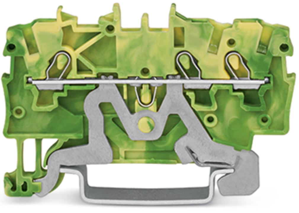 3-conductor ground terminal block; 1 mm; suitable for Ex e II applications; side and center marking; for DIN-rail 35 x 15 and 35 x 7.5; Push-in CAGE CLAMP; 1,00 mm; green-yellow