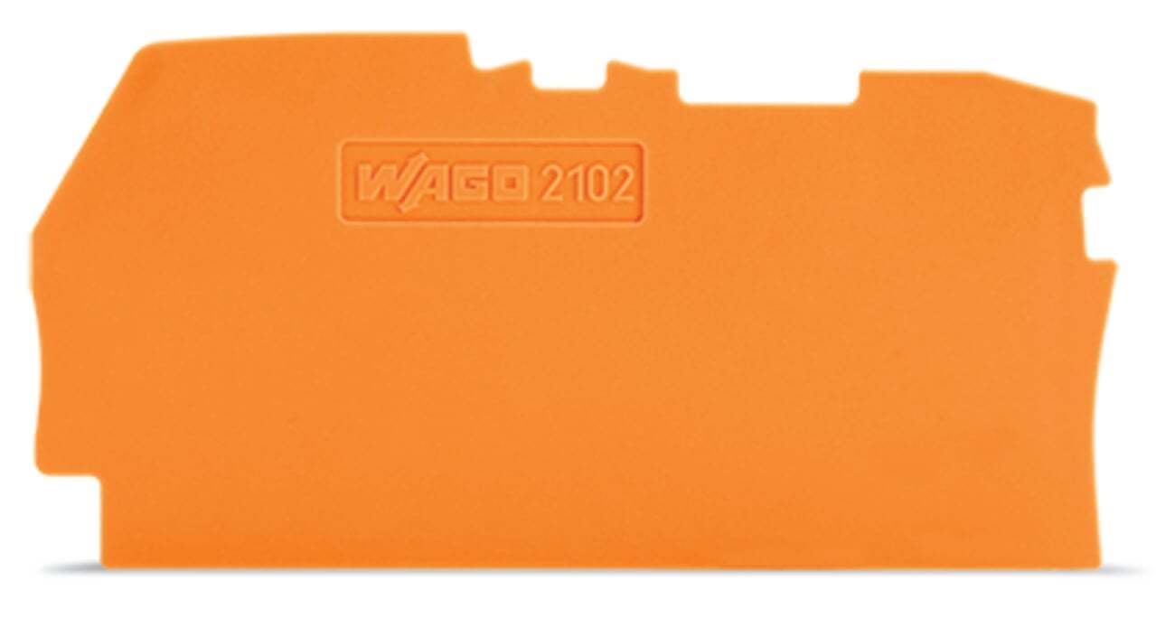 End and intermediate plate; 0.8 mm thick; orange