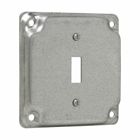 Eaton Crouse-Hinds series Square Surface Cover, 4", Raised surface, Steel, For one toggle switch, 5.5 cubic inch capacity