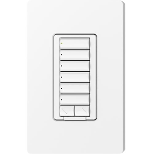 Lutron RadioRA 2 seeTouch Wall Mount Designer Keypad, 6 Button with Raise/Lower - Snow White