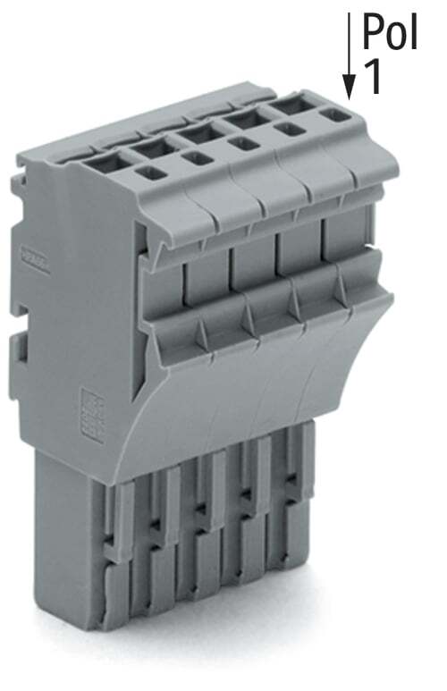 1-conductor female connector; Push-in CAGE CLAMP; 4 mm; Pin spacing 5.2 mm; 10-pole; 4,00 mm; gray