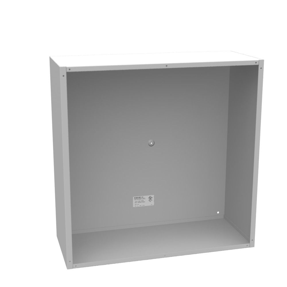 24x10x24 Screw Cover Type 1 UL Listed Steel No Knockouts ANSI 61 Gray cover with Teardrop Slots Mounting Holes in Back