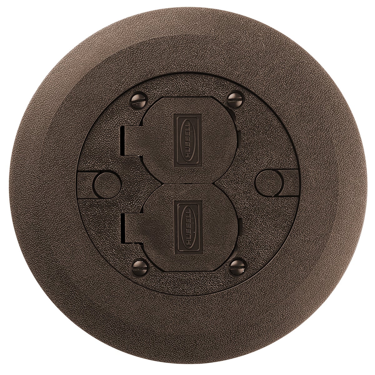 Concrete Floorboxes, Flush, Round PVC Box Series, Round Cover/Flange Assembly, Non-Metallic, Brown