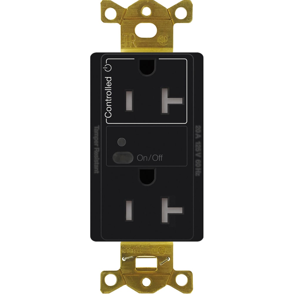 Vive wireless receptacle, 20 A split, in black