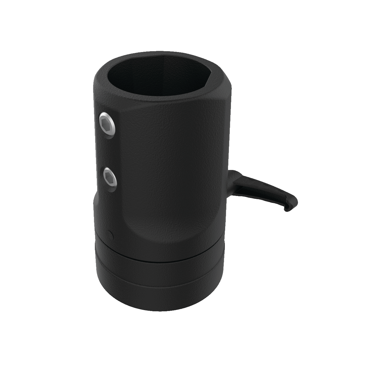 Syspend 281-Max 48mm Round Tube Flange Coupling, 5.00x3.15x3.15, Black, Aluminum