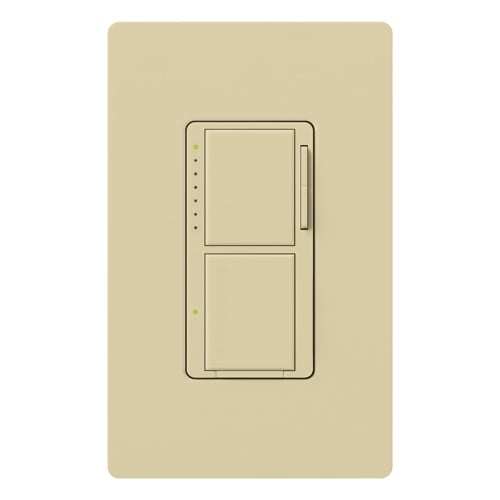 Maestro Incandescent/Halogen Dimmer and Switch, Single-pole, 120V/300W dimmer, 2.5A switch in ivory