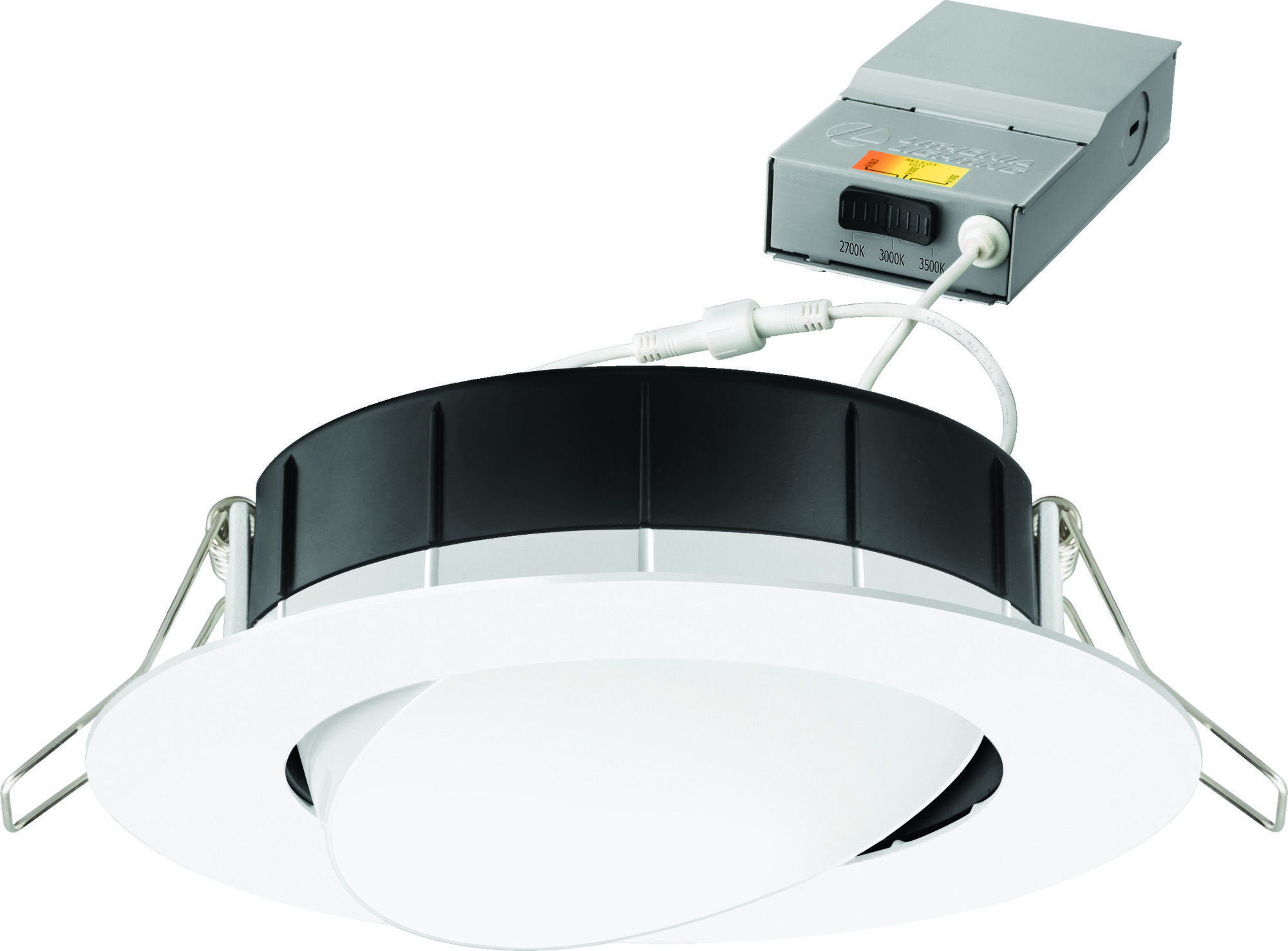 4'' wafer-thin LED downlight, Square, Smooth, LED, Switchable White, 90 CRI, Matte white, SKU - 264T63