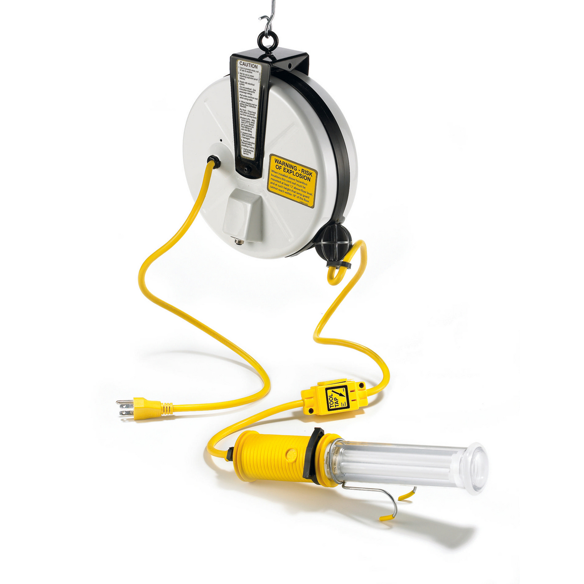 Cord and Cable Reels, Commercial Cord Reel, 40', with Fluorescent Lamp, Yellow