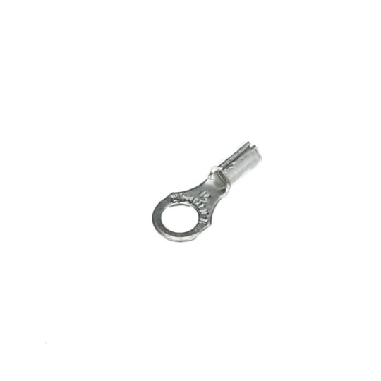 Non-Insulated Ring Terminal, Length .75 Inches, Width .31 Inches, Bolt Hole #10, Wire Range #18-#14 AWG, Copper, Tin Plated, 1,000 Pack