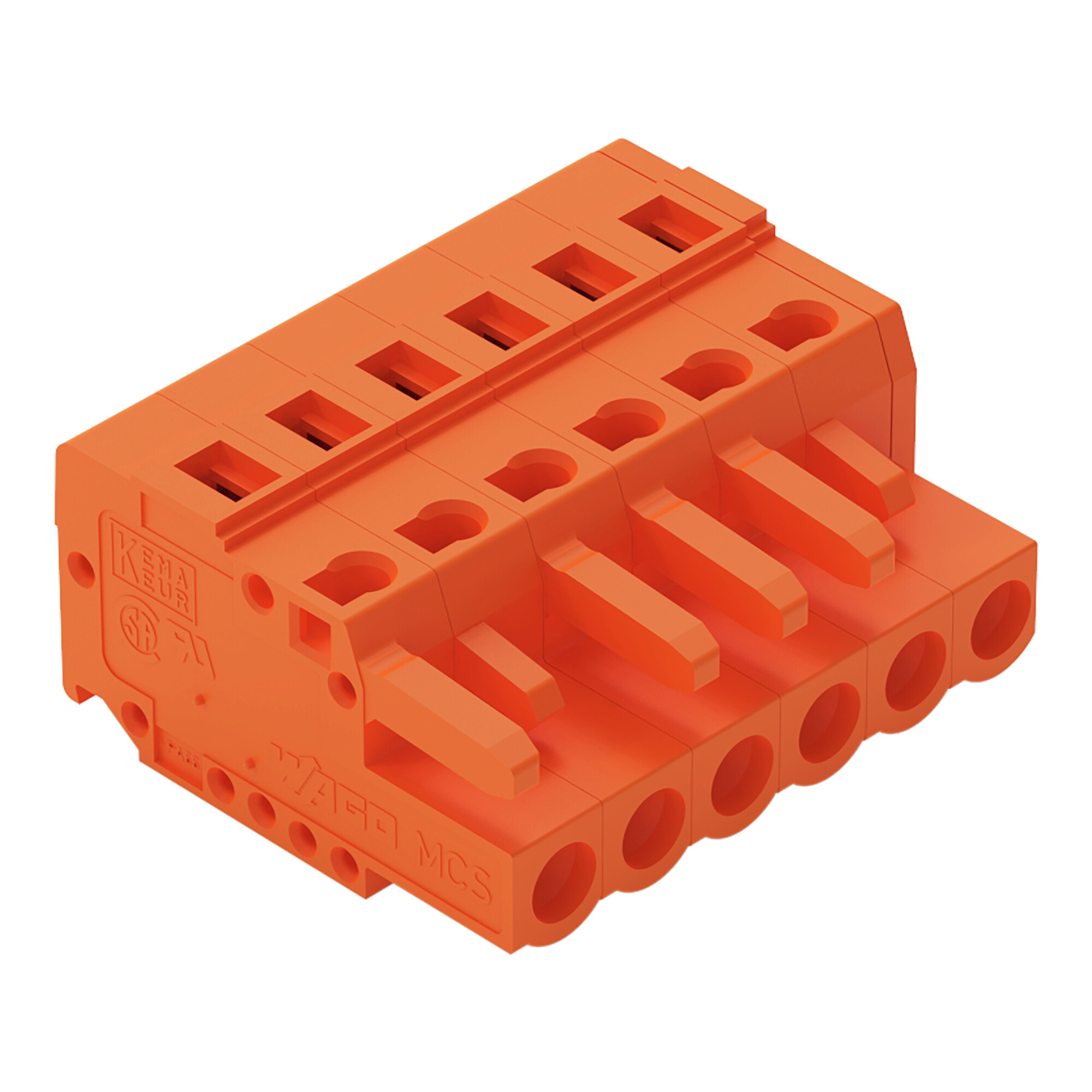 1-conductor female connector; CAGE CLAMP; 2.5 mm; Pin spacing 5.08 mm; 6-pole; 2,50 mm; orange