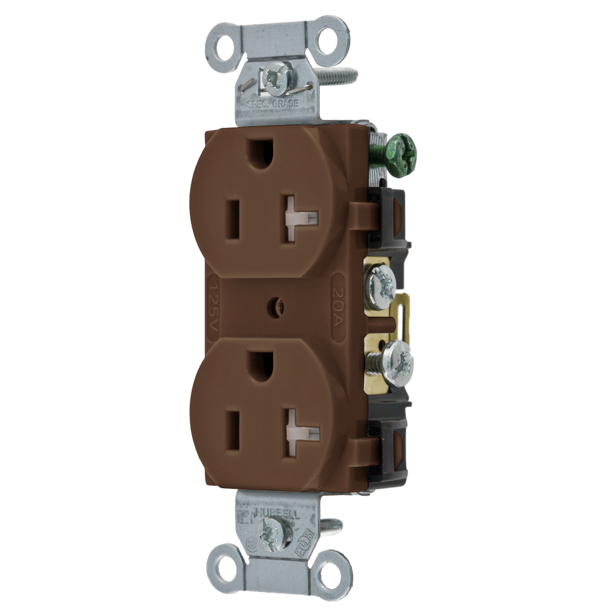 Straight Blade Tamper-Resistant Duplex Receptacle, Commercial Grade, 2-Pole 3-Wire Grounding, 20A 125V, 5-20R
