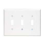 3-Gang Toggle Device Switch Wallplate, Midway Size, White