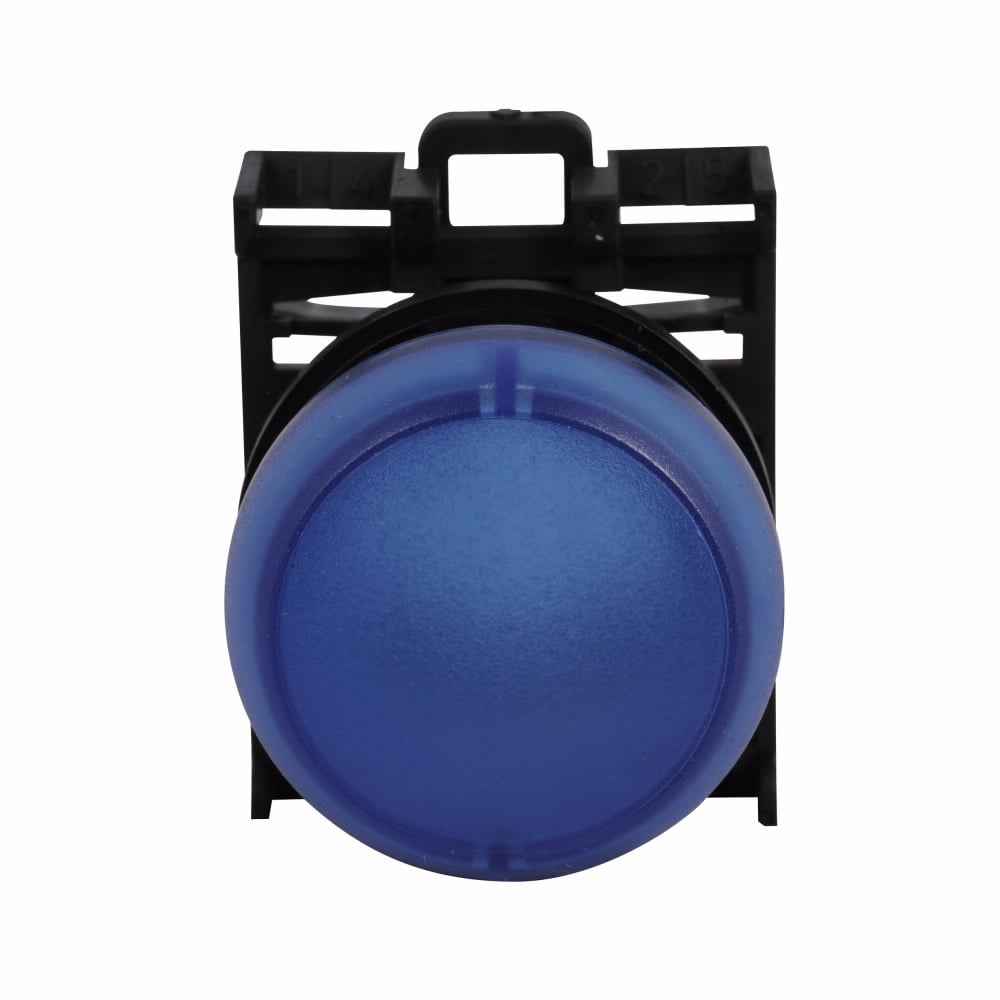Eaton M22 modular pushbutton, Complete Indicating Light, Flush, IP67, IP69K, NEMA 4X, 13, Illuminated, Blue, 100, 000 Hours of operation, 85-264 Vac/dc