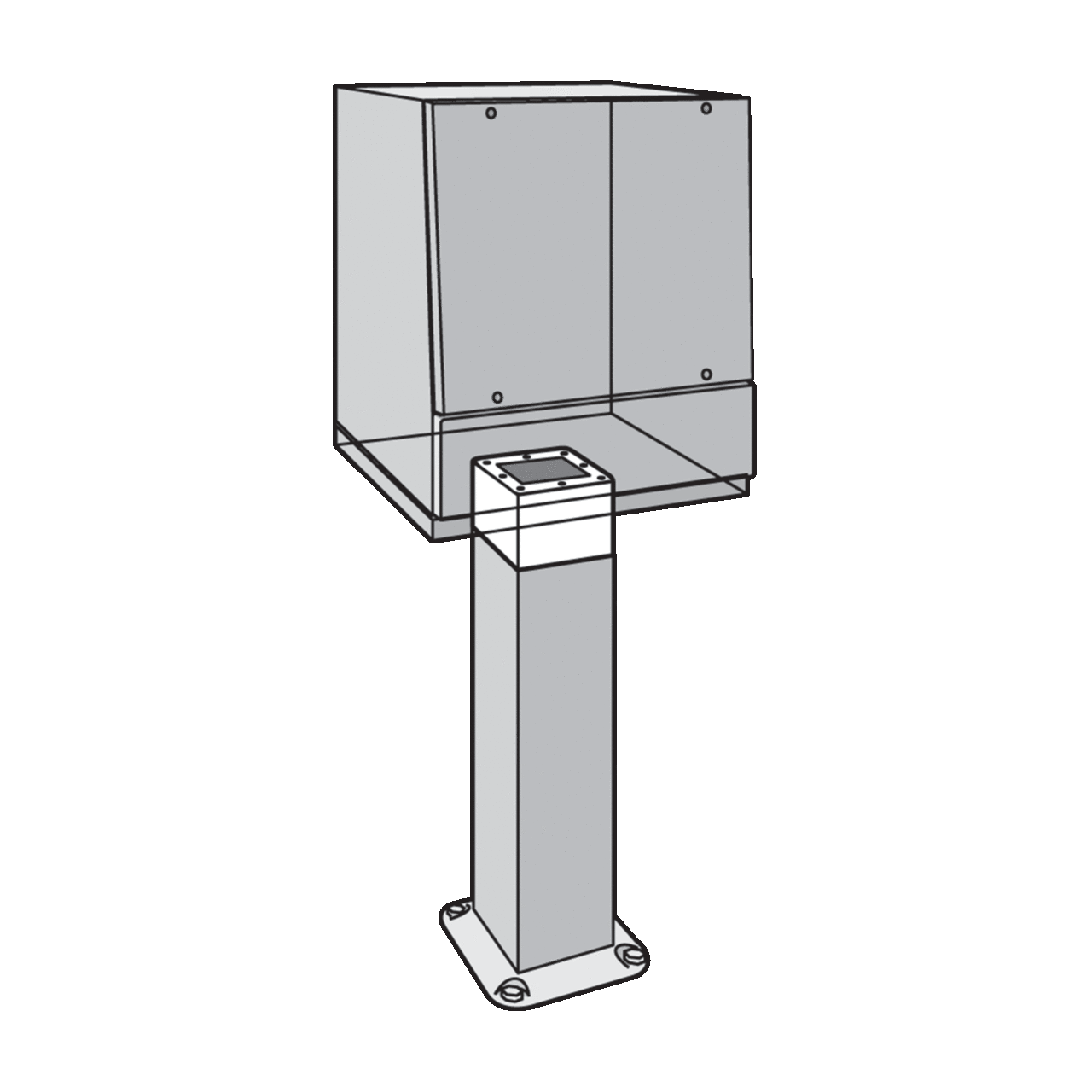 Pedestal Extension, 6.00x8.00x8.00, Gray, Steel