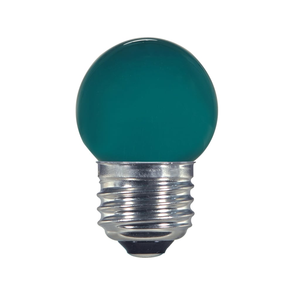 Sign & Indicator, Designation: 1.2W LED S11 Night Light Bulb - Medium Base - Ceramic Green - 120V