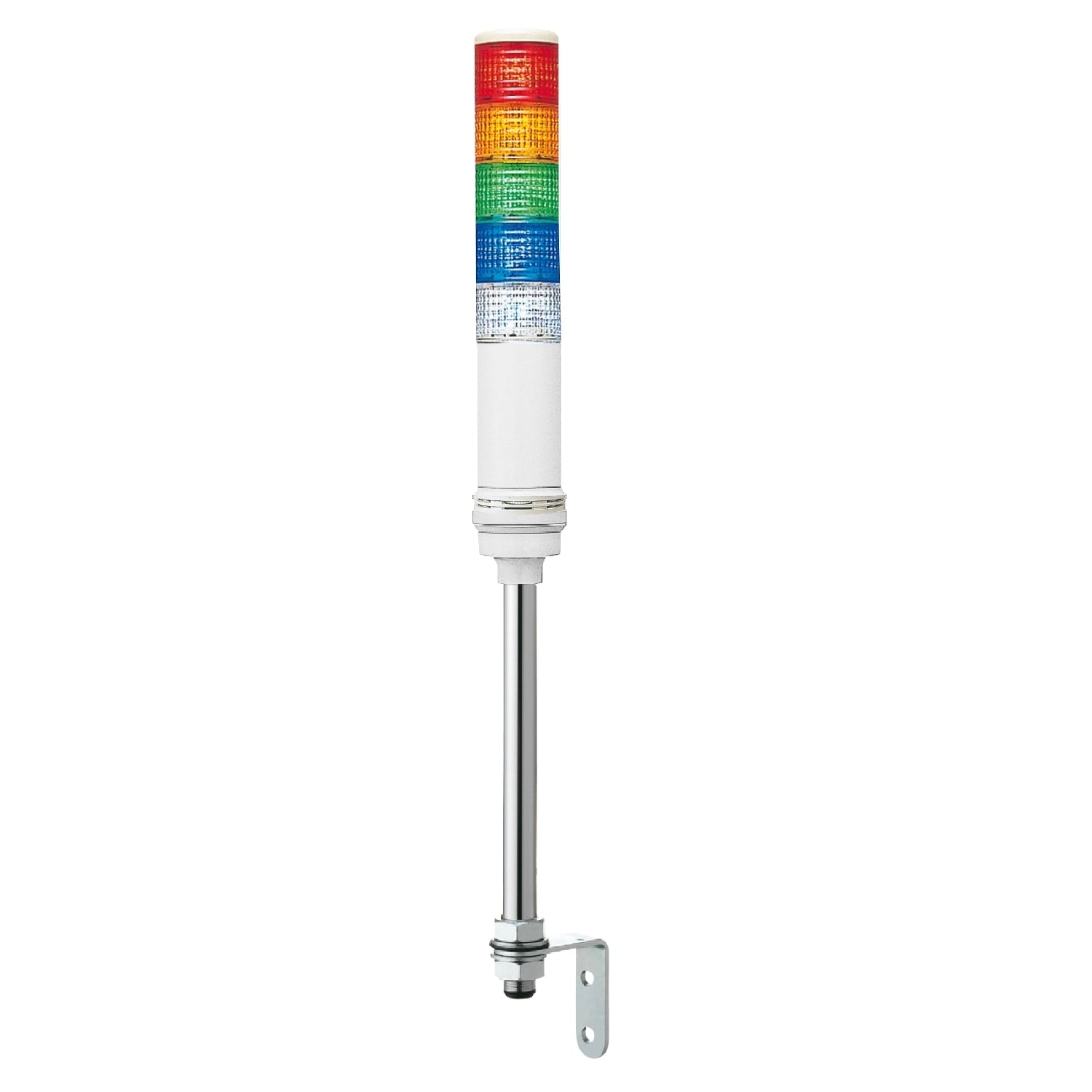 Complete pre wired monolithic tower light, Harmony XVC, plastic, red orange green blue clear,60mm, tube mounting, steady or flashing, buzzer,24V AC DC