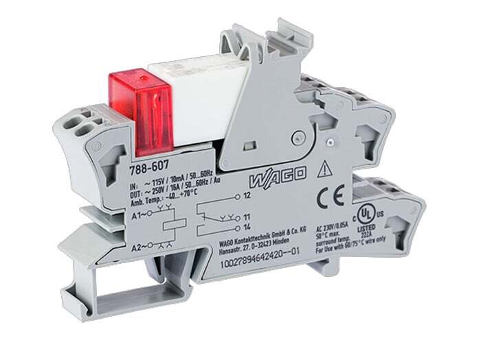 Relay module; Nominal input voltage: 115 VAC; 1 changeover contact; Limiting continuous current: 16 A; with gold contacts; Red status indicator; Module width: 15 mm; 2,50 mm; gray