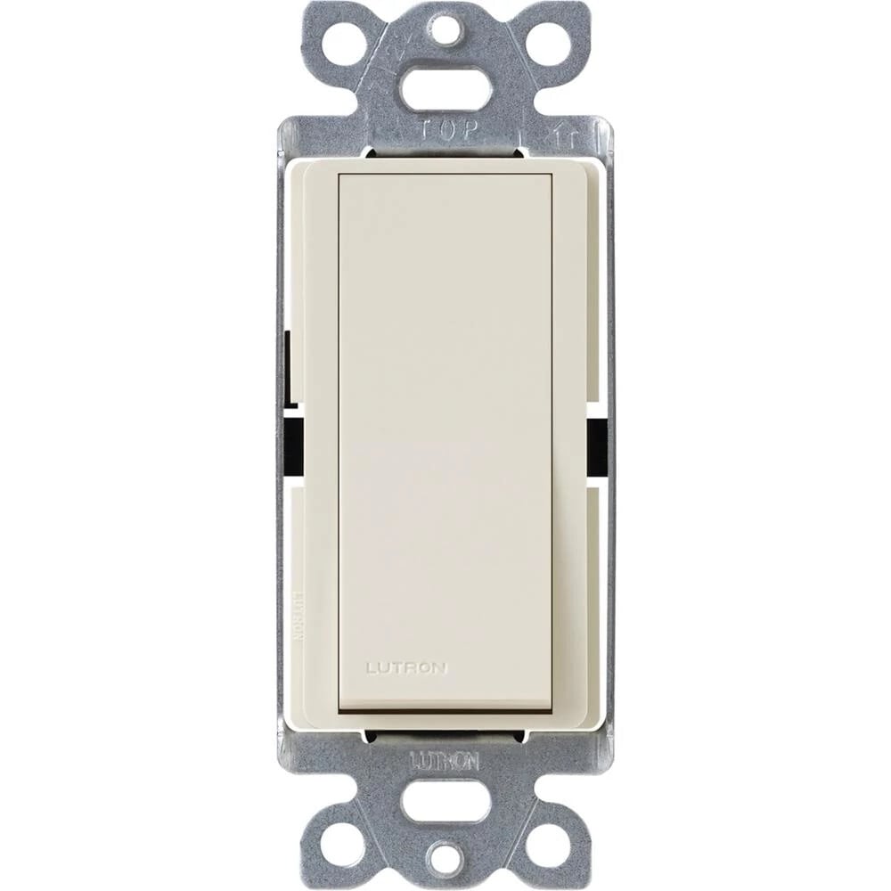 Lutron Claro 15 Amp, 3-Way On/Off Rocker Switch with Locator Light, Light Almond