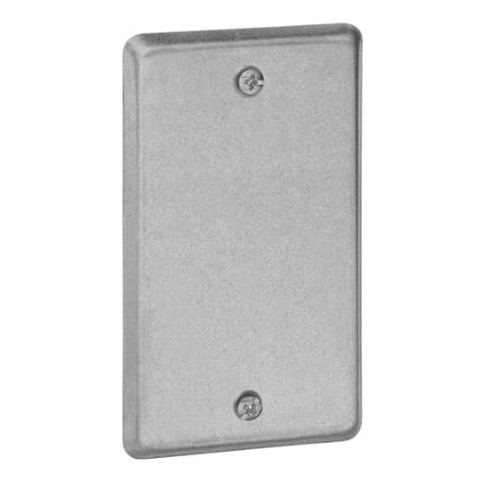 One Gang Utility Box Cover, 4 Inch Long x 2-1/8 Inch Wide x 1/4 Inch Raised, Pre-Galvanized Steel, Blank