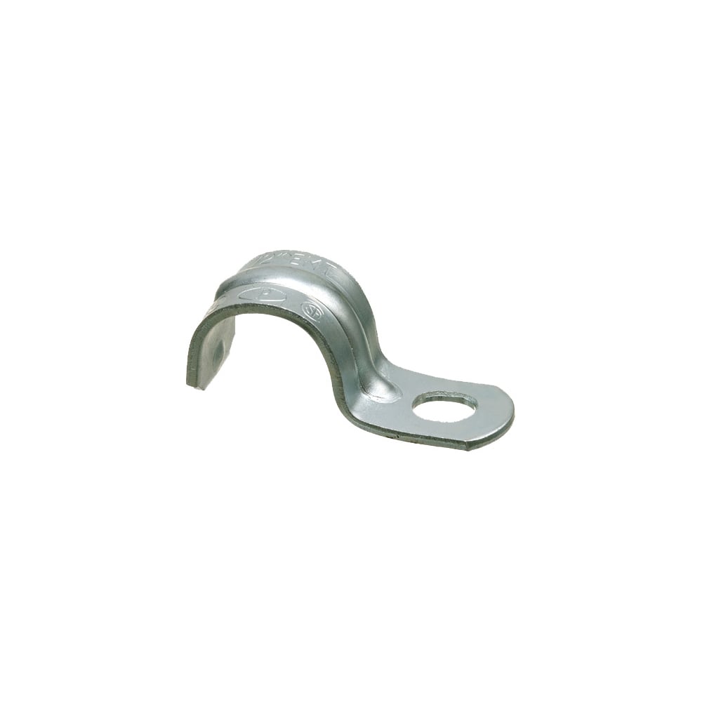1-1/2" Heavy-Duty 1-Hole EMT STRAP, click on type, plated steel