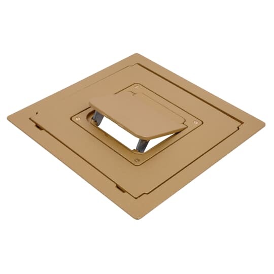 Cover for Ultra-Shallow Recessed Service Floor Box, 11.63 Inches Square, .125 Inch Flange, Brass