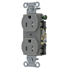 Straight Blade Tamper-Resistant Duplex Receptacle, Commercial Grade, 2-Pole 3-Wire Grounding, 15A 125V, 5-15R