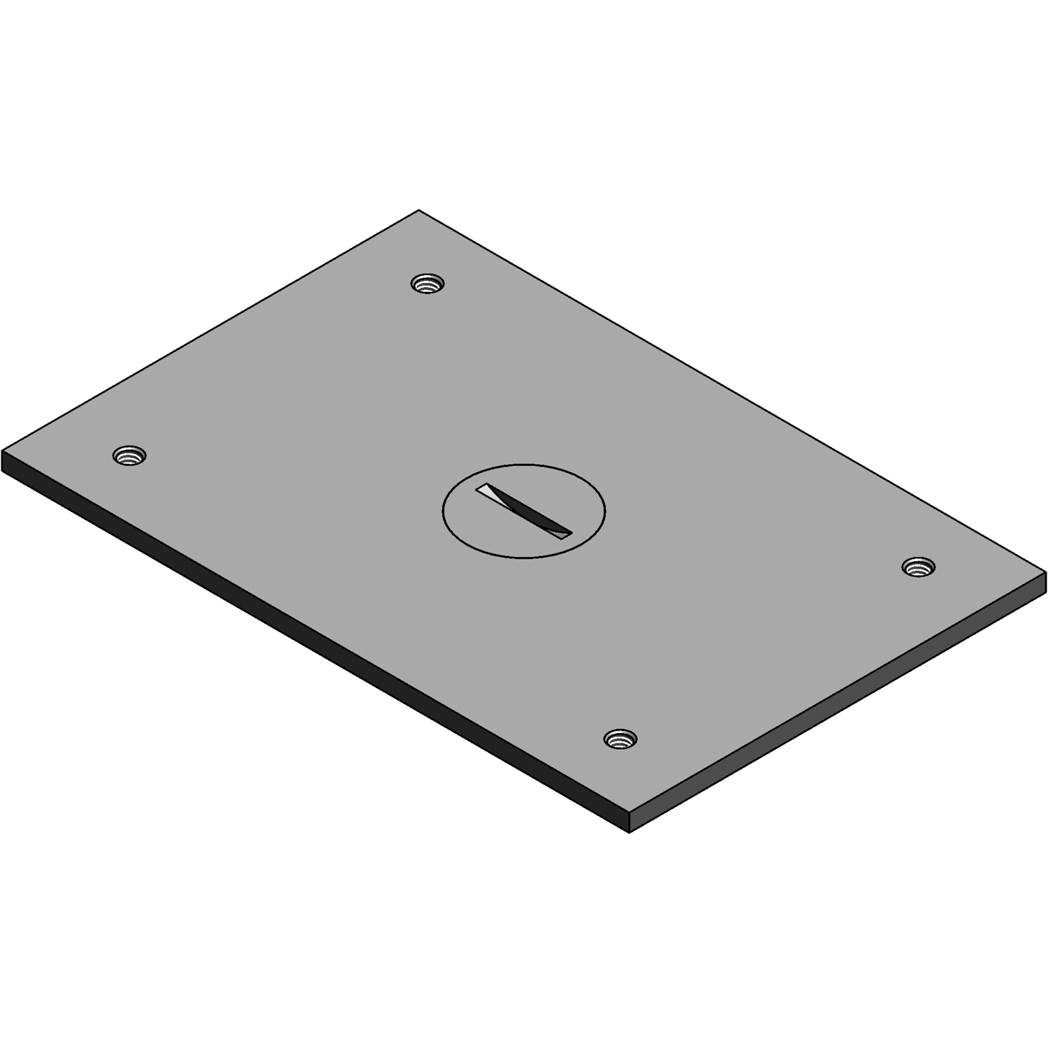 Aluminum MopTite cover plate with 1/2 Inch NPS plug size.