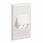 Faceplate, 2 Port, Classic, Sloped, Whit
