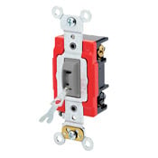 20-Amp, 120/277-Volt, Toggle Locking 3-Way AC Quiet Switch, Extra Heavy Duty Grade, Self Grounding, Back and Side Wired, Gray