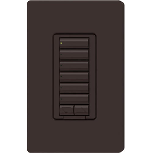 Lutron RadioRA 2 seeTouch Wall Mount Designer Keypad, 6 Button with Raise/Lower - Brown