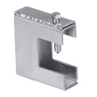 Clamp, Heavy Duty Beam, Opening Size 1-21/32 Inch, Tapped Hole Size 3/8 Inch, Material Thickness 1/8 Inch, Set Screw Size 3/8 x 1-1/2 Inch, Design Load 1,050 Pounds, Steel