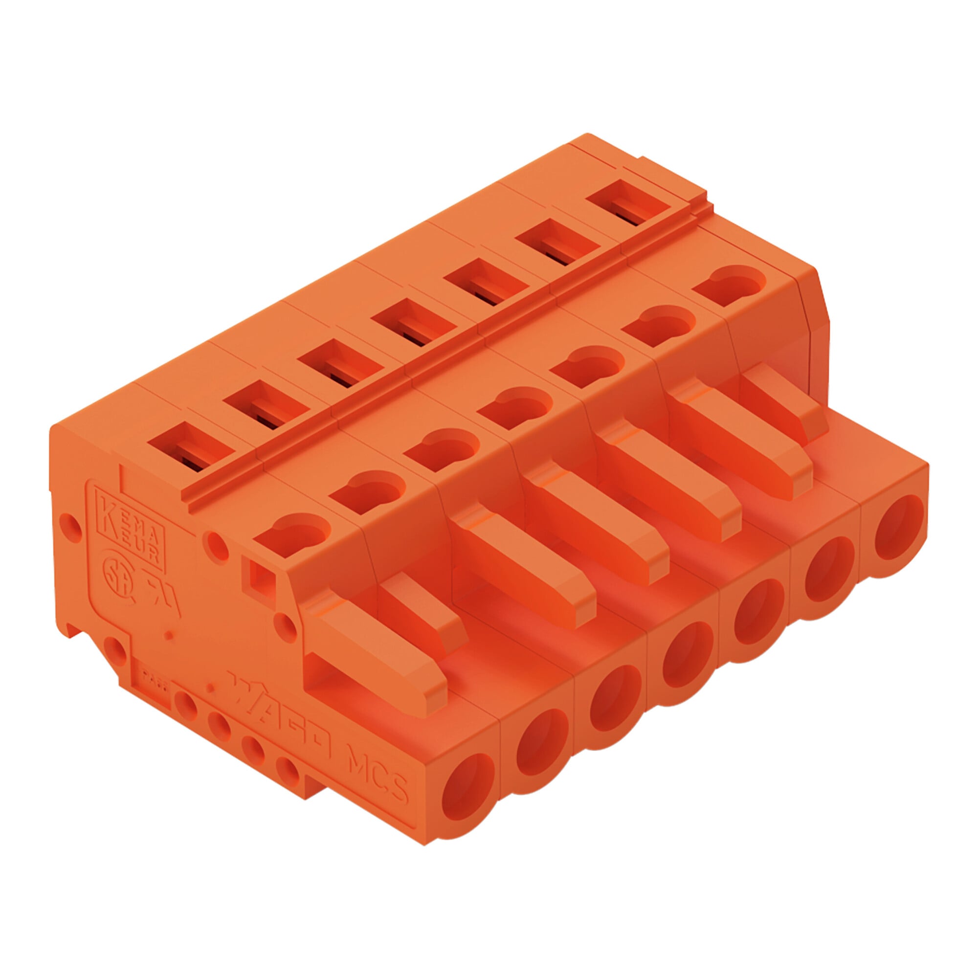 1-conductor female connector; CAGE CLAMP; 2.5 mm; Pin spacing 5.08 mm; 7-pole; 2,50 mm; orange